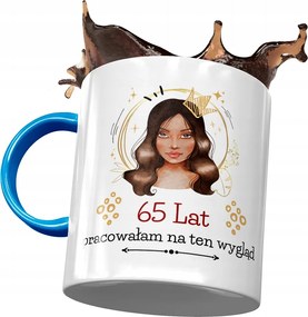 Kék Bögre Születésnapra 65 65-es 65-ös, fényképes nyomattal
