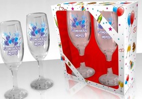 Elegáns Ajándék Esküvő Születésnap Névnap Szilveszter Pezsgős Poharak