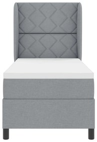 Boxspring Ágy Mattal Világosszürkében, 80x200 cm, Szövet