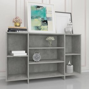 betonszürke szerelt fa tálalószekrény 120x30x75 cm