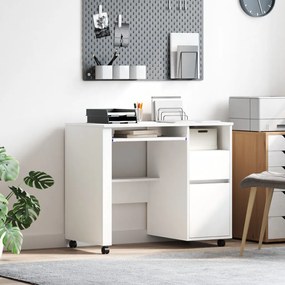 Fehér Íróasztal Fiókokkal Fehér MDF, Forgácslap Szabványos Fiókok