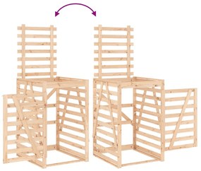 tömör fenyőfa szemeteskuka tároló 84x90x128,5 cm