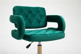 HR8403CROSS Sötétzöld modern velúr szék arany lábbal