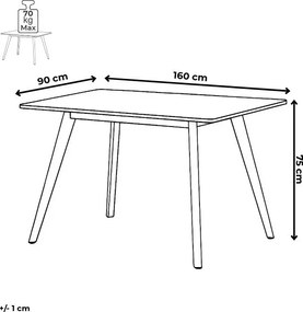 Étkezőasztal 160×90 cm, MDF, Old Wood. HT-F4416 OLW Belföldi Raktárról