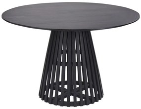 Fekete akácfa étkezőasztal ⌀ 120 cm MESILLA Beliani