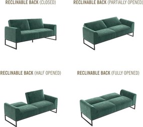 Zöld kinyitható kanapé 217 cm Adley - CosmoLiving by Cosmopolitan