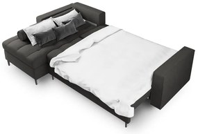 Santo sötétszürke kinyitható sarokkanapé, bal oldali - Milo Casa