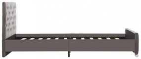 szürke szövetkárpitozású ágykeret 120 x 200 cm
