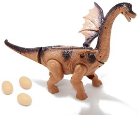 Szárnyas Óriás Brontoszaurusz 46 cm dinoszaurusz / üvölt, lépked, tojást rak Szép Ajándék Karácsony
