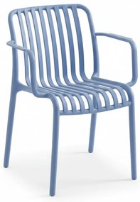 Műanyag szék TREGO kartámaszokkal, kék