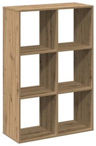 kézműves tölgy színű fa elválasztó könyvespolc 69,5x29x103,5 cm