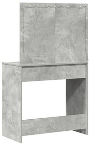Sminktükör LED világítással Beton szürke 78,5x41x135 cm