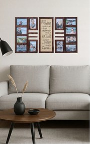 Fa Multirama képkeret 12 képhez 10x15 cm Dió képkeret fali galéria