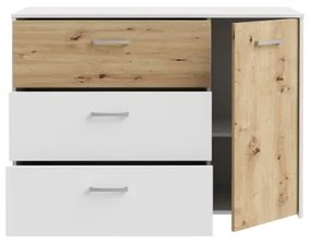 Fiókos komód URO artisan tölgy/ fehér