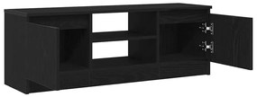 fekete tölgy színű szerelt fa TV-szekrény 102x30x36 cm