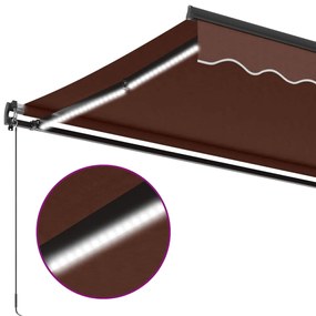 barna kézzel kihúzható LED-es napellenző 400 x 350 cm
