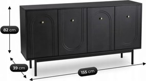 Komoda MARLEN 155 cm Czarna