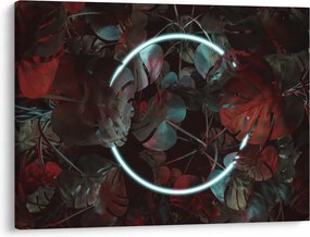 Kép - Neon kör a pálmafák között (70x50 cm)