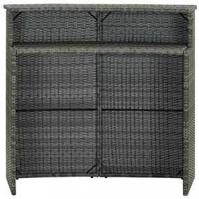 szürke polyrattan kerti bárasztal 120 x 55 x 110 cm