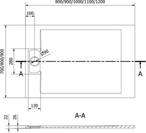 Mexen Otto SMC téglalap alakú zuhanytálca 110 x 90 cm, fehér - 4N109011