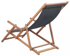 szürke összecsukható szövetkárpitos, favázas strandszék