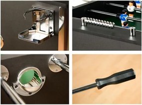 GamesPlanet® Csocsóasztal LEEDS Fekete 140 x 73 cm