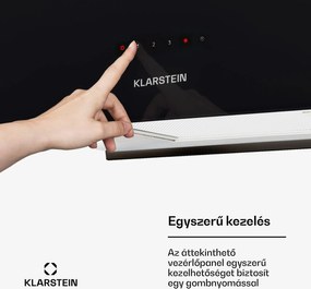 Klarstein Kronleuchter L, mennyezeti páraelszívó, 60 cm, 590 m³/ó, LED, érintőképernyős, fekete