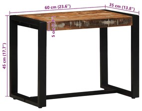 tömör újrahasznosított fa többszínű pad 60x35x45 cm