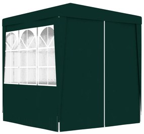 zöld rendezvénysátor oldalfalakkal 2 x 2 m 90 g/m²