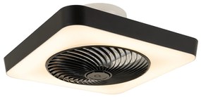 Intelligens mennyezeti ventilátor, négyzetfekete, LED-del szabályozható - Climo