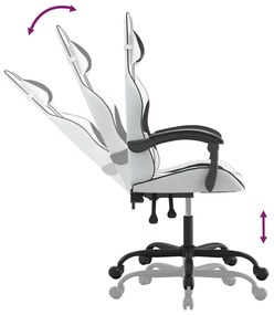 fehér és fekete műbőr forgó játékszék