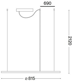 Ideal Lux - LED Csillár zsinóron HULAHOOP LED/39W/230V 3000K átm. 81,5cm CRI90 fehér