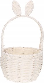 Fonott Kosár Fehér Nyuszifülekkel 17 X 11.5 X 32 CM