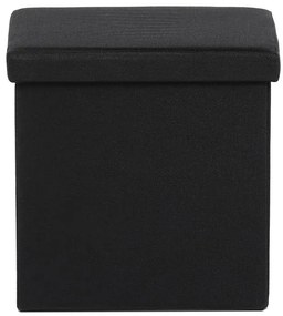 Fekete Szövet Tárolós Puff. TAB-461 BK2