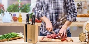G21 Gourmet Stone késkészlet 5 db + bambusz blokk