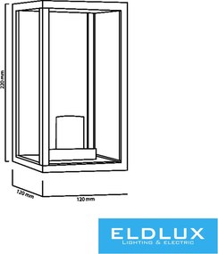 ELDLUX H220-B Modern Kültéri Fali Lámpa IP44