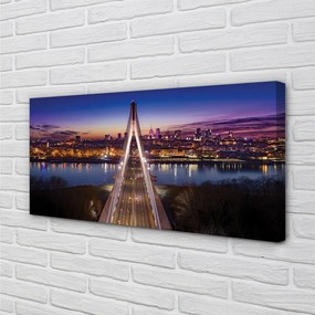 Canvas képek Varsó panoráma folyó híd 100x50 cm