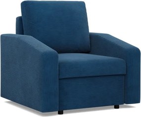 Zeus fotel, döntött kartámasz, kordbársony, bonell töltet, kék