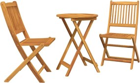 vidaXL Kert Bistro Készlet 3 pcs Barna Tömör Akácfa