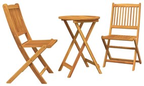 vidaXL Kert Bistro Készlet 3 pcs Barna Tömör Akácfa