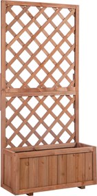 Outsunny Magasított Kerti Ágyás Növényes Doboz Trellis-szel, Fakanál Box, 72,5x31,5x149,5 cm Kert, Erkély, Terasz, Mászó Növényekhez, Virágokhoz, Nara