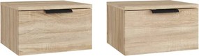 vidaXL 2 db sonoma tölgy falra szerelhető éjjeliszekrény 34x30x20 cm