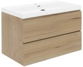 SAT B-Way Fürdőszobaszekrény mosdóval 99x50x45 cm tölgy matt BWAY2100OAKU4