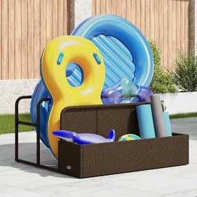 barna polyrattan medence melletti úszótároló 110x100x57 cm
