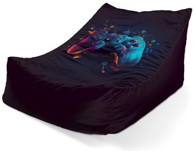 Lounge babzsák Abstract vezérlő, fekete