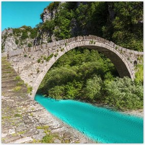 Poszterek 100x100 Türkiz folyó híd