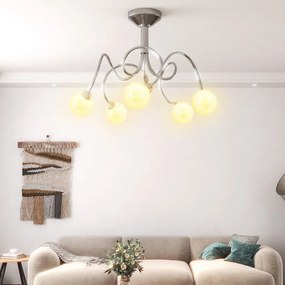 mennyezeti lámpa kerek üvegburákkal 5 db G9 LED-lámpához