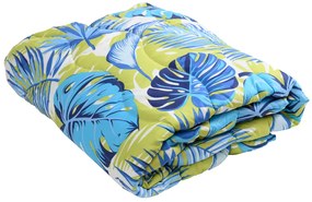 Egész éves steppelt takaró 140x200 cm párnával ARECANO kék-zöld 70x90 cm