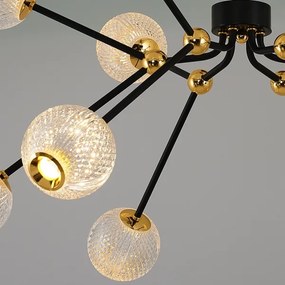 LED csillár rúdon GELA 12xLED/5W/230V 3000K fekete/arany