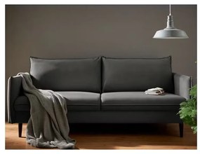 Sötétszürke bársony kanapé 203 cm Juli – Ropez
